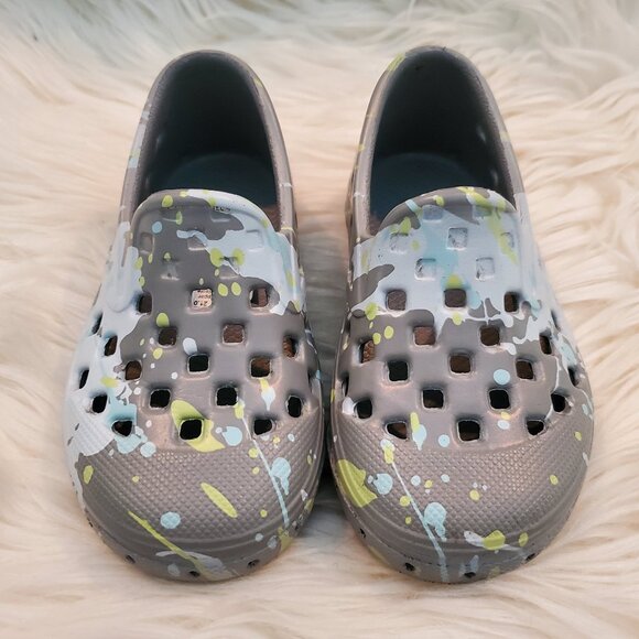 Vans Grey Paint Splatter Slip-On TRK Toddler Water Shoes SZ 5.5 - Picture 5 of 7
